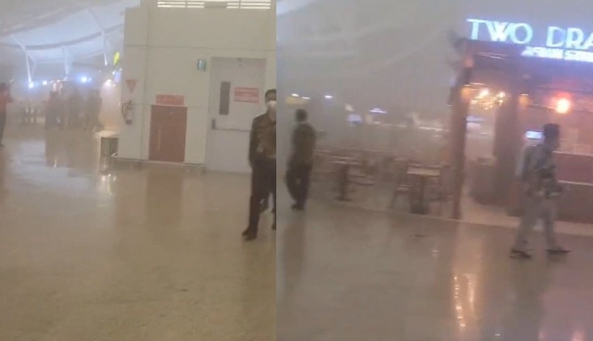 Kepulan Asap Muncul di Gerai Terminal Internasional Bandara Ngurah Rai